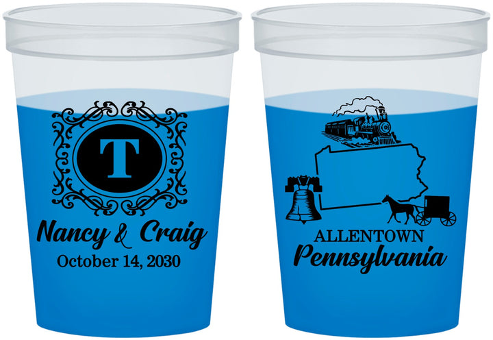 Custom Wedding 16 oz Color Changing Cups - Pennsylvania | 187