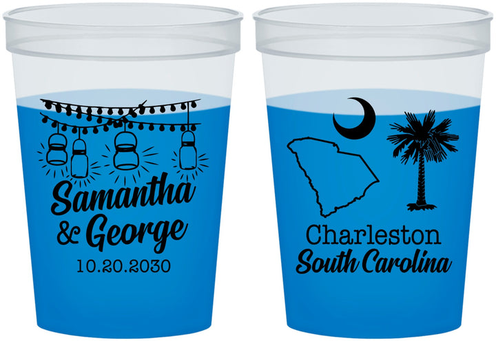 Custom Wedding 16 oz Color Changing Cups - South Carolina | 189