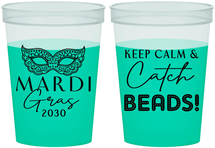 Custom Mardi Gras 16 oz Color Changing Cups - Beads Nola | 190007