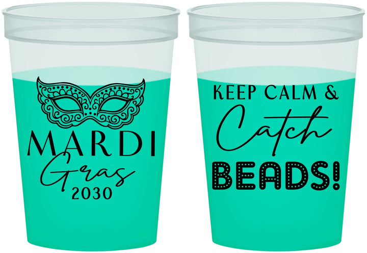 Custom Mardi Gras 16 oz Color Changing Cups - Beads Nola | 190007
