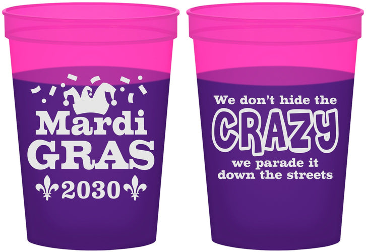 Custom Mardi Gras 16 oz Color Changing Cups - Fleur De Lis | 190009