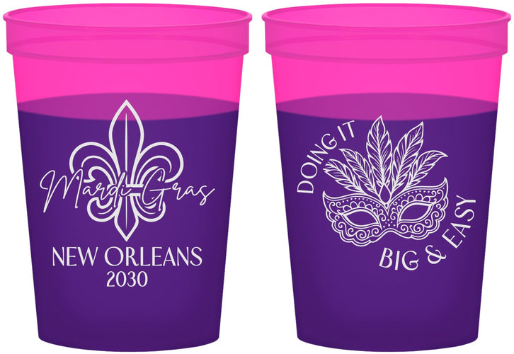 Custom Mardi Gras 16 oz Color Changing Cups - Fleur De Lis | 190010