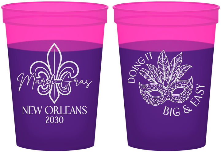 Custom Mardi Gras 16 oz Color Changing Cups - Fleur De Lis | 190010