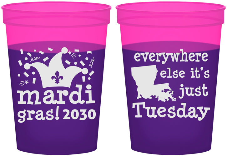 Custom Mardi Gras 16 oz Color Changing Cups - Nola New Orleans | 190016