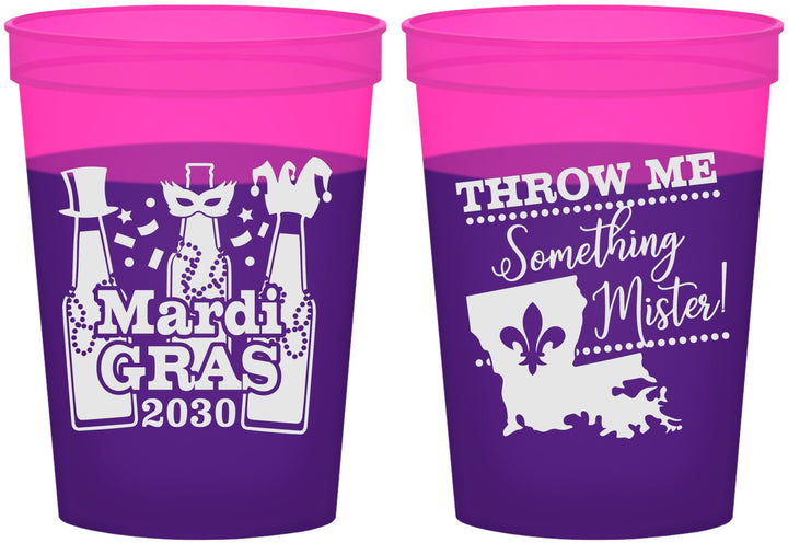 Custom Mardi Gras 16 oz Color Changing Cups - Beads Nola | 190017