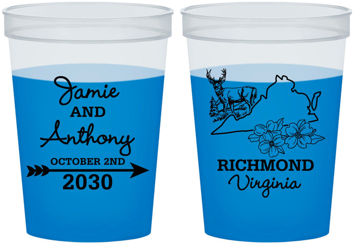 Custom Wedding 16 oz Color Changing Cups - Virginia | 195