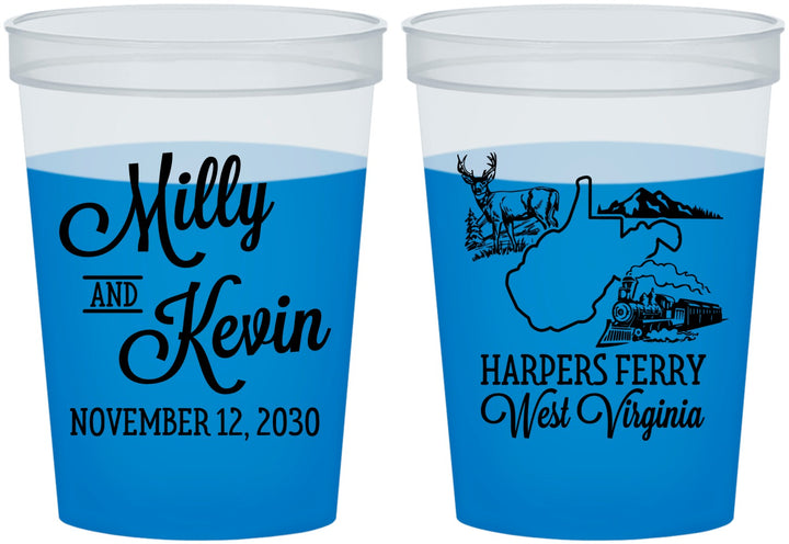 Custom Wedding 16 oz Color Changing Cups - West Virginia | 197
