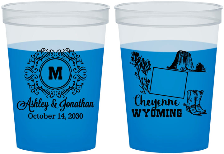 Custom Wedding 16 oz Color Changing Cups - Wyoming | 199
