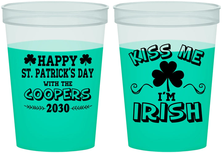 Custom St Patricks Day 16 oz Color Changing Cups - Kiss Me I Am Irish | 200004