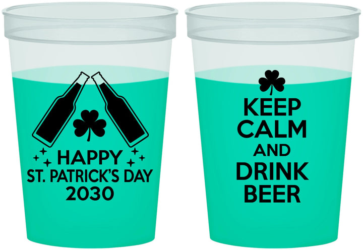 Custom St Patricks Day 16 oz Color Changing Cups - Clover Irish | 200005