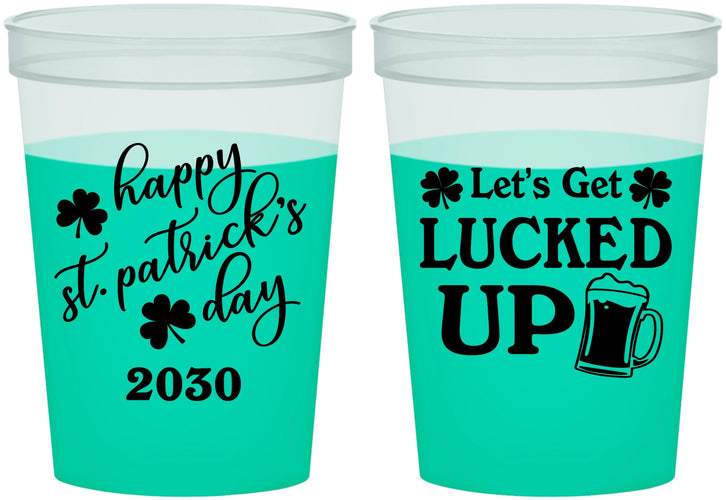 Custom St Patricks Day 16 oz Color Changing Cups - Lucked Up | 200007
