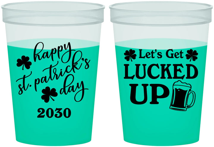 Custom St Patricks Day 16 oz Color Changing Cups - Lucked Up | 200007