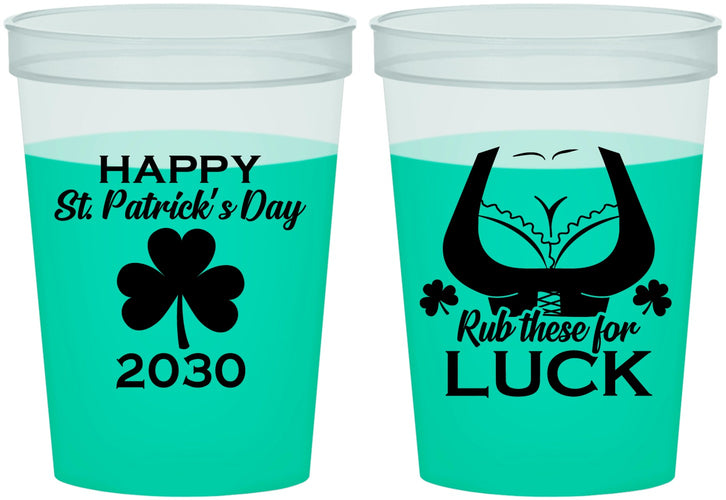 Custom St Patricks Day 16 oz Color Changing Cups - Clover Irish | 200008