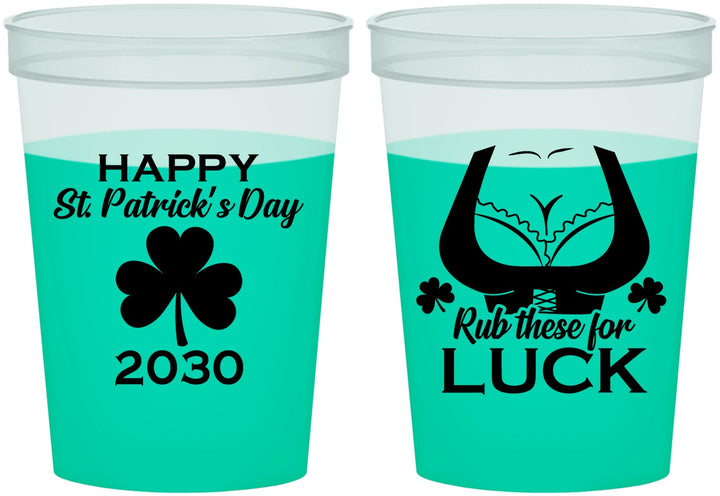 Custom St Patricks Day 16 oz Color Changing Cups - Clover Irish | 200008