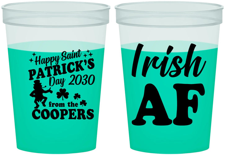 Custom St Patricks Day 16 oz Color Changing Cups - Irish Af Leprechaun | 200012