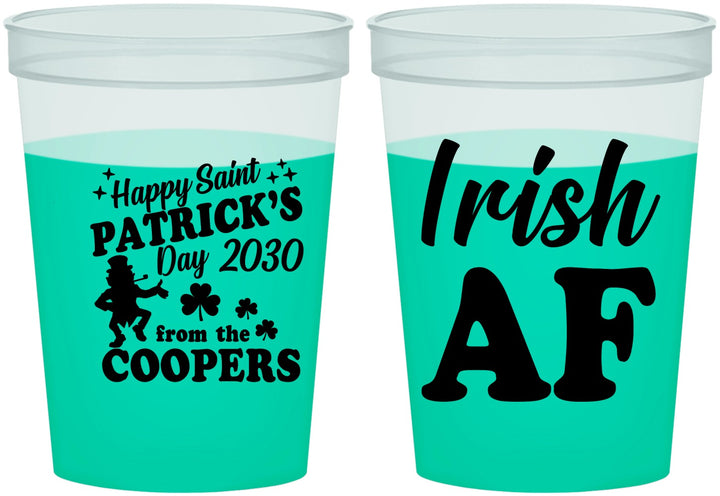 Custom St Patricks Day 16 oz Color Changing Cups - Irish Af Leprechaun | 200012