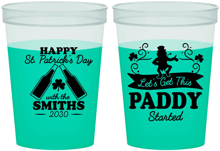 Custom St Patricks Day 16 oz Color Changing Cups - Lets Get The Paddy Started | 200014