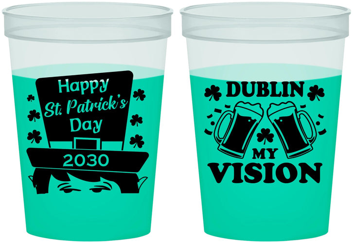 Custom St Patricks Day 16 oz Color Changing Cups - Dublin My Vision | 200016
