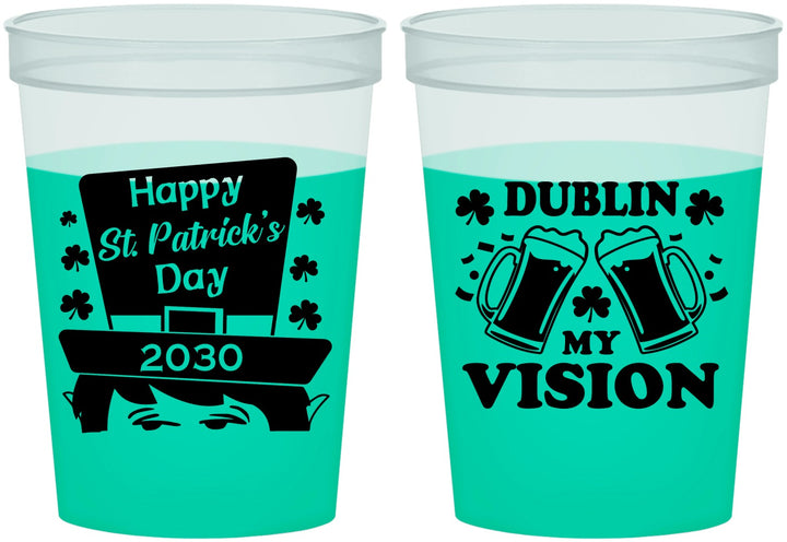Custom St Patricks Day 16 oz Color Changing Cups - Dublin My Vision | 200016
