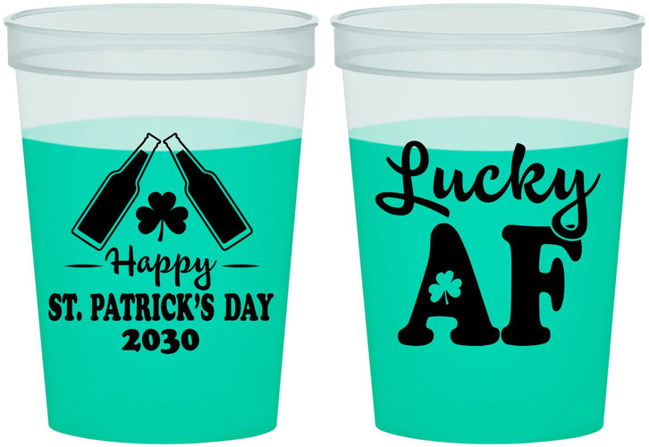 Custom St Patricks Day 16 oz Color Changing Cups - Lucky Af | 200017