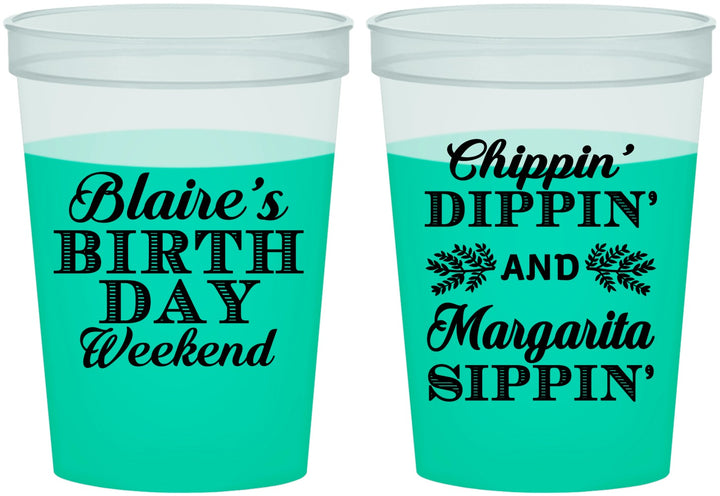 Custom Birthday 16 oz Color Changing Cups - Chippin Dippin Sippin | 20008