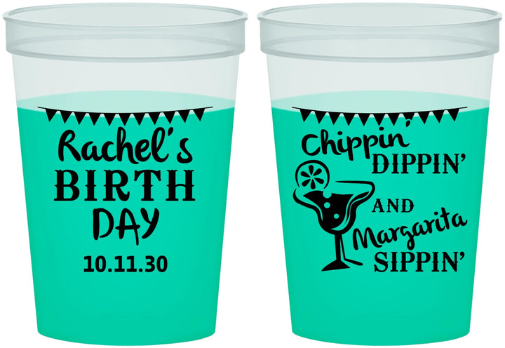 Custom Birthday 16 oz Color Changing Cups - Fiesta Margarita | 20009