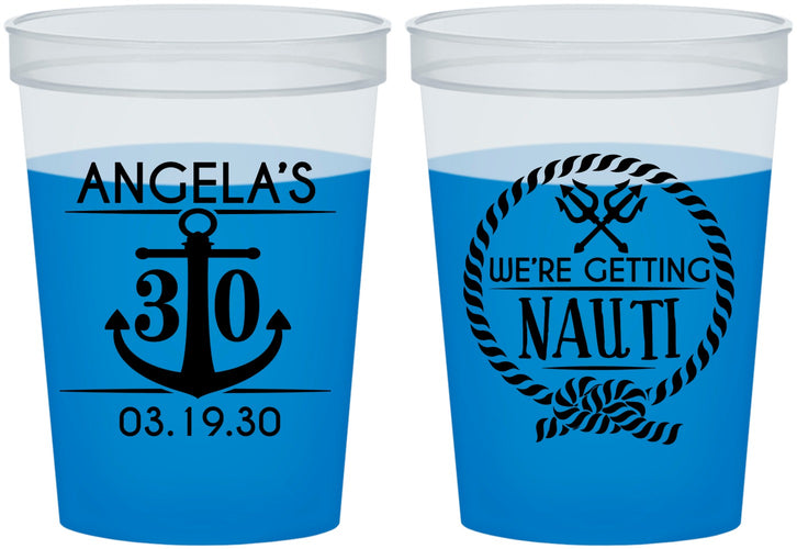 Custom Birthday 16 oz Color Changing Cups - 30th Nautical | 20010