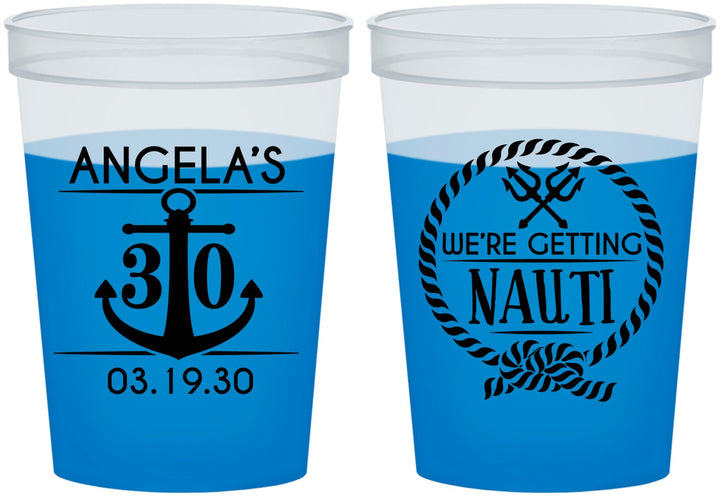 Custom Birthday 16 oz Color Changing Cups - 30th Nautical | 20010