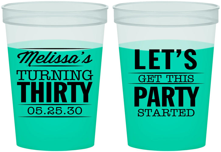 Custom Birthday 16 oz Color Changing Cups - 30th | 20017