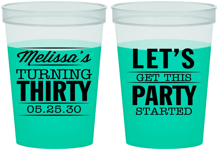 Custom Birthday 16 oz Color Changing Cups - 30th | 20017