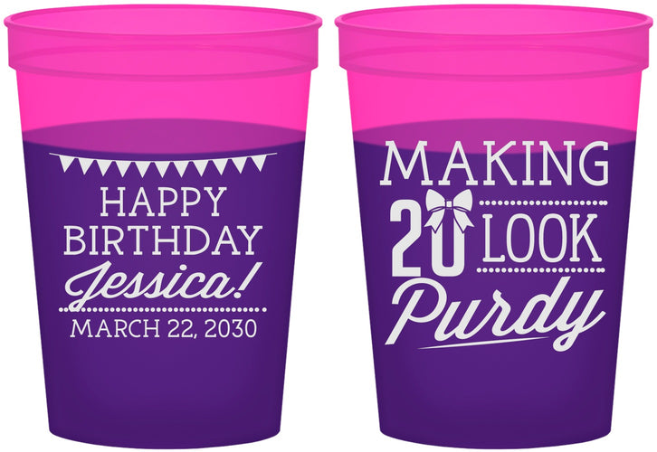 Custom Birthday 16 oz Color Changing Cups - 20th | 20021