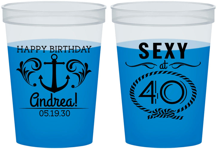 Custom Birthday 16 oz Color Changing Cups - Sexy At 40 | 20027