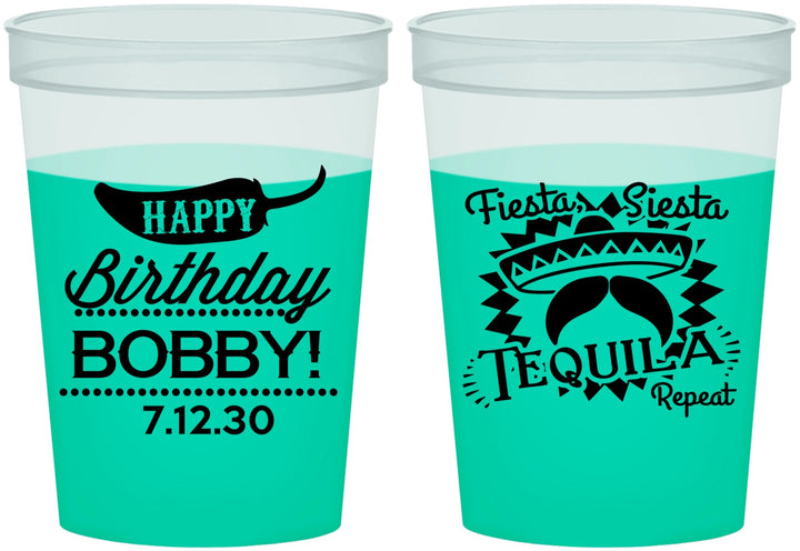 Custom Birthday 16 oz Color Changing Cups - Fiesta Siesta Tequila | 20032