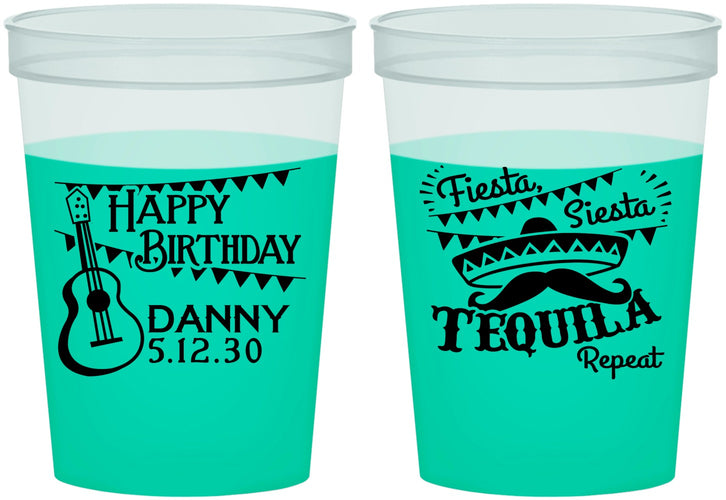 Custom Birthday 16 oz Color Changing Cups - Fiesta Siesta Tequila | 20033