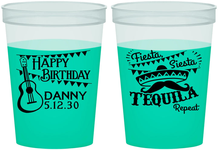 Custom Birthday 16 oz Color Changing Cups - Fiesta Siesta Tequila | 20033