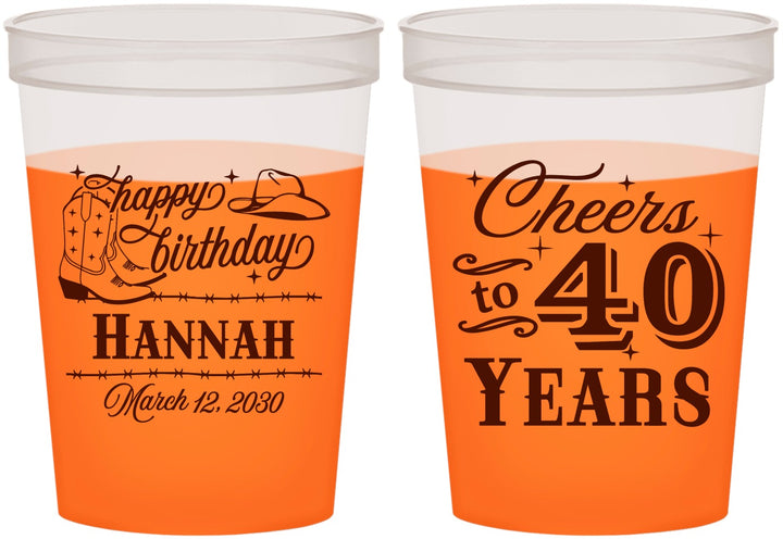 Custom Birthday 16 oz Color Changing Cups - 40th | 20042