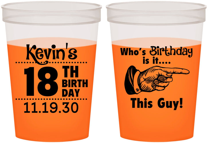 Custom Birthday 16 oz Color Changing Cups - 18th | 20046