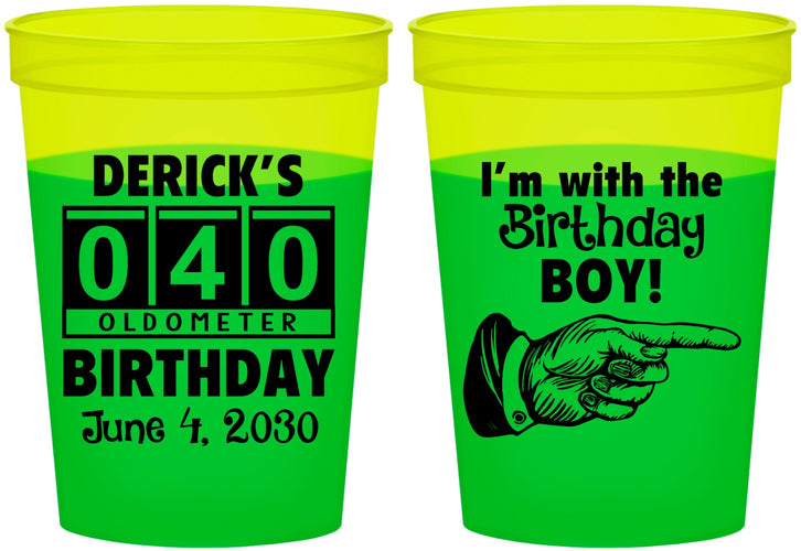 Custom Birthday 16 oz Color Changing Cups - 40th | 20047