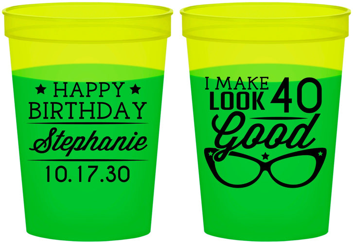 Custom Birthday 16 oz Color Changing Cups - 40th | 20048