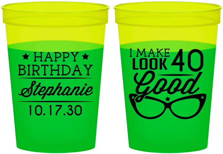 Custom Birthday 16 oz Color Changing Cups - 40th | 20048