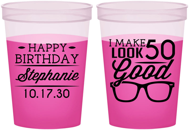 Custom Birthday 16 oz Color Changing Cups - 50th | 20049