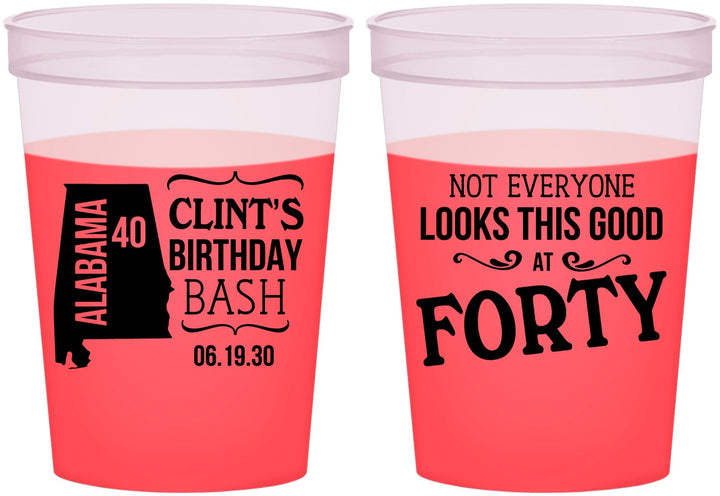 Custom Birthday 16 oz Color Changing Cups - 40th | 20050