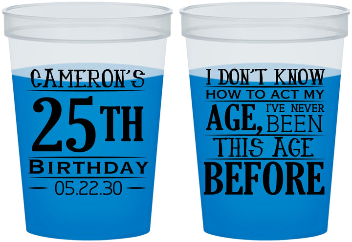Custom Birthday 16 oz Color Changing Cups - 25th | 20054