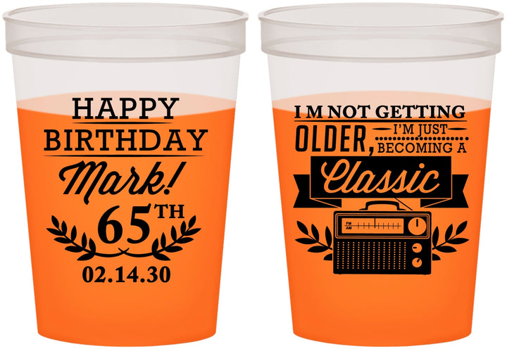 Custom Birthday 16 oz Color Changing Cups - 65th Classic Radio | 20056