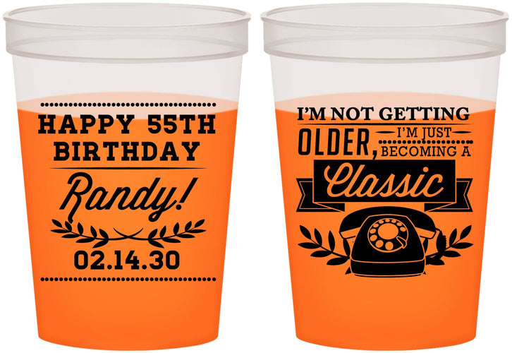 Custom Birthday 16 oz Color Changing Cups - 55th Classic Phone | 20058