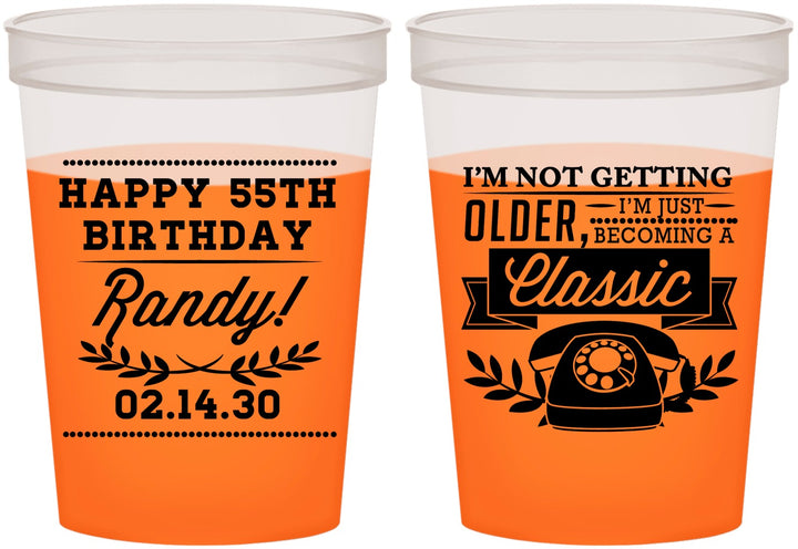 Custom Birthday 16 oz Color Changing Cups - 55th Classic Phone | 20058