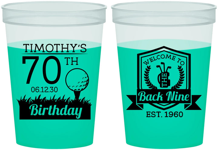 Custom Birthday 16 oz Color Changing Cups - 70th Golf | 20061