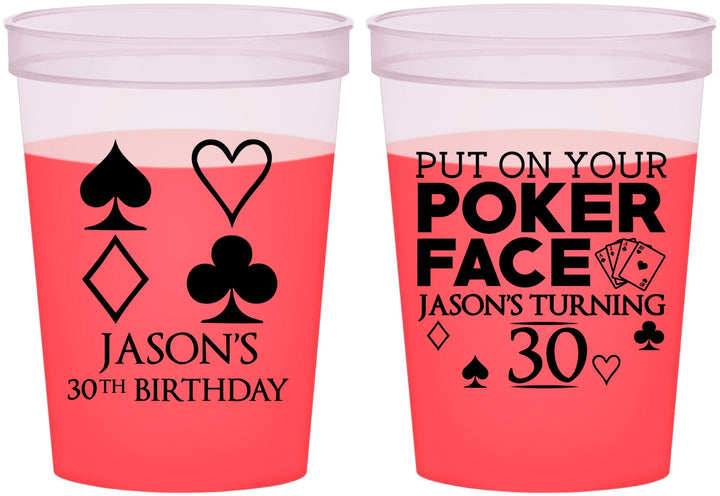 Custom Birthday 16 oz Color Changing Cups - 30th Las Vegas | 20062