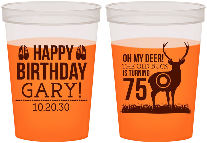 Custom Birthday 16 oz Color Changing Cups - 75th Hunting | 20063