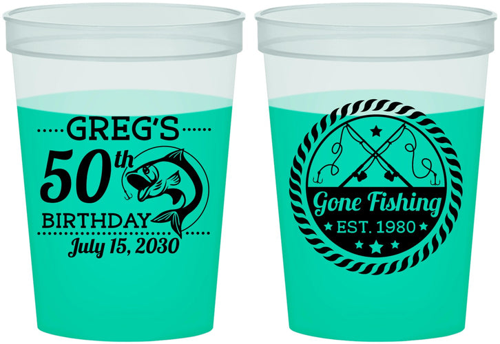 Custom Birthday 16 oz Color Changing Cups - 50th Nautical | 20065